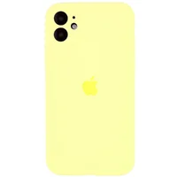 Чехол Silicone Case Full Camera Protective (AA) для Apple iPhone 12 (6.1") Желтый / Mellow Yellow