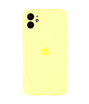 Чохол Silicone Case Full Camera Protective (AA) Apple iPhone 12 (6.1") Жовтий / Mellow Yellow