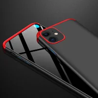 Пластиковая накладка GKK LikGus 360 градусов (opp) для Apple iPhone 12 (6.1") Черный / Красный