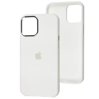 Чехол Silicone Case Metal Buttons (AA) для Apple iPhone 12 Pro / 12 (6.1") Белый / White