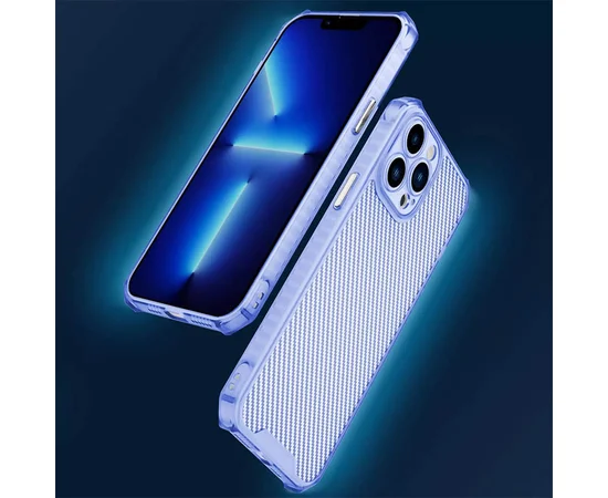 Чехол TPU Ease Carbon color series для Apple iPhone 12 Pro (6.1") Синий / Прозрачный