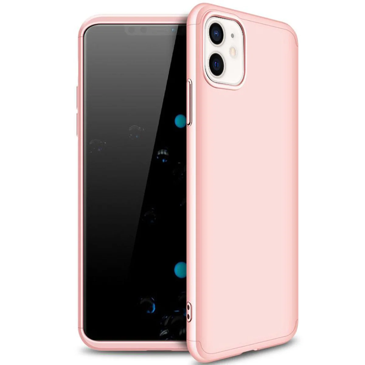 Пластиковая накладка GKK LikGus 360 градусов (opp) для Apple iPhone 12 (6.1") Розовый / Rose gold