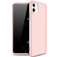 Пластиковая накладка GKK LikGus 360 градусов (opp) для Apple iPhone 12 (6.1") Розовый / Rose gold