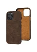 Кожаный чехол Croco Leather для Apple iPhone 12 Pro / 12 (6.1") Brown