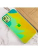 Чехол TPU+Glass Impasto abstract для Apple iPhone 12 (6.1") Yellow green