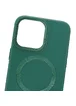 Кожаный чехол Bonbon Leather Metal Style with MagSafe для Apple iPhone 12 Pro / 12 (6.1") Зеленый / Pine green