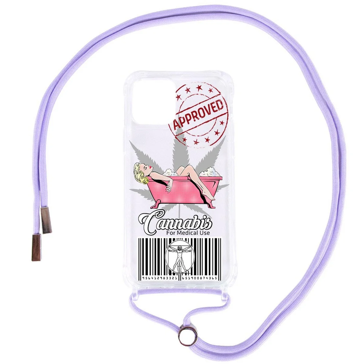 Чохол TPU Crossbody Street Style для Apple iPhone 12 Pro / 12 (6.1 ") Merlin / Бузковий