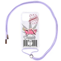 Чохол TPU Crossbody Street Style для Apple iPhone 12 Pro / 12 (6.1 ") Merlin / Бузковий