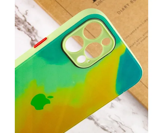 Чехол TPU+Glass Impasto abstract для Apple iPhone 12 Pro (6.1") Yellow green