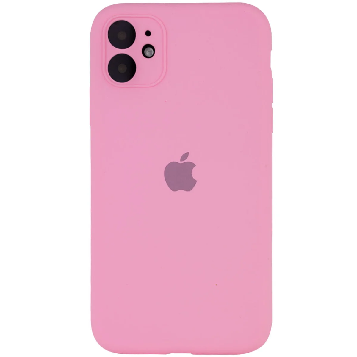 Чехол Silicone Case Full Camera Protective (AA) для Apple iPhone 12 (6.1") Розовый / Light pink