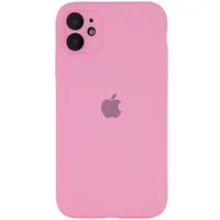 Чехол Silicone Case Full Camera Protective (AA) для Apple iPhone 12 (6.1") Розовый / Light pink