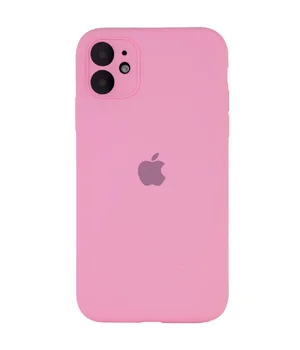 Чехол Silicone Case Full Camera Protective (AA) для Apple iPhone 12 (6.1") Розовый / Light pink