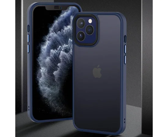 TPU + PC чохол Metal Buttons для Apple iPhone 12 Pro / 12 (6.1 ") Синій