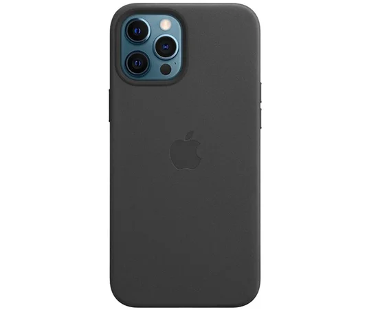 Кожаный чехол Leather Case (AAA) для Apple iPhone 12 Pro / 12 (6.1") Black