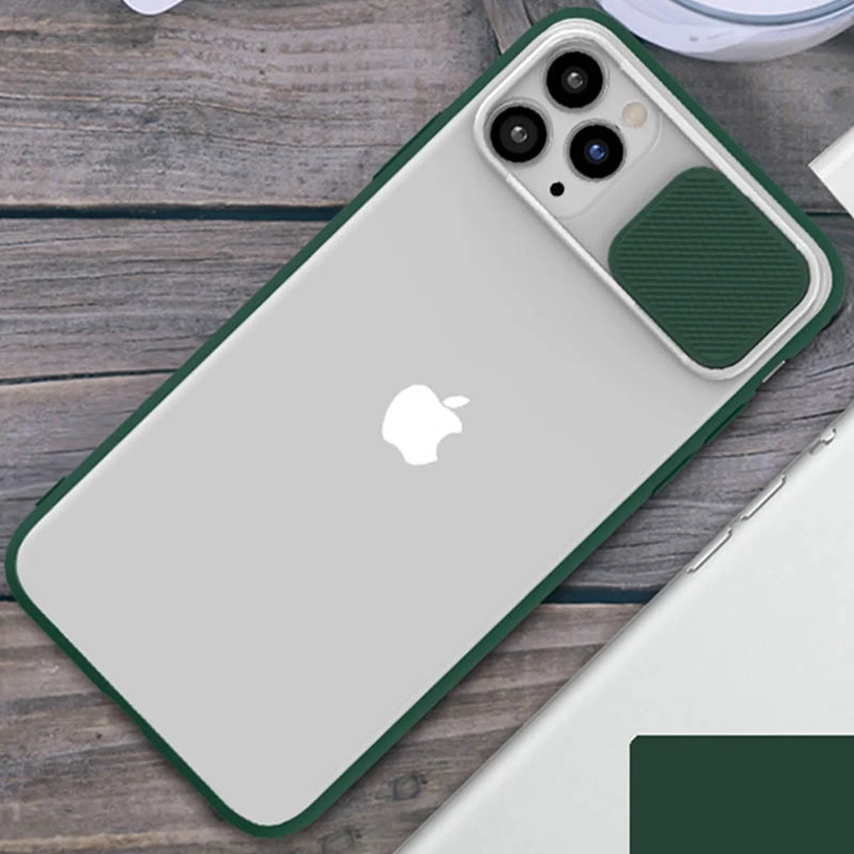 Чехол Camshield mate TPU со шторкой для камеры для Apple iPhone 12 Pro / 12 (6.1") Зеленый
