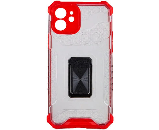 Ударопрочный чехол Transformer CrystalRing для Apple iPhone 12 (6.1") Красный