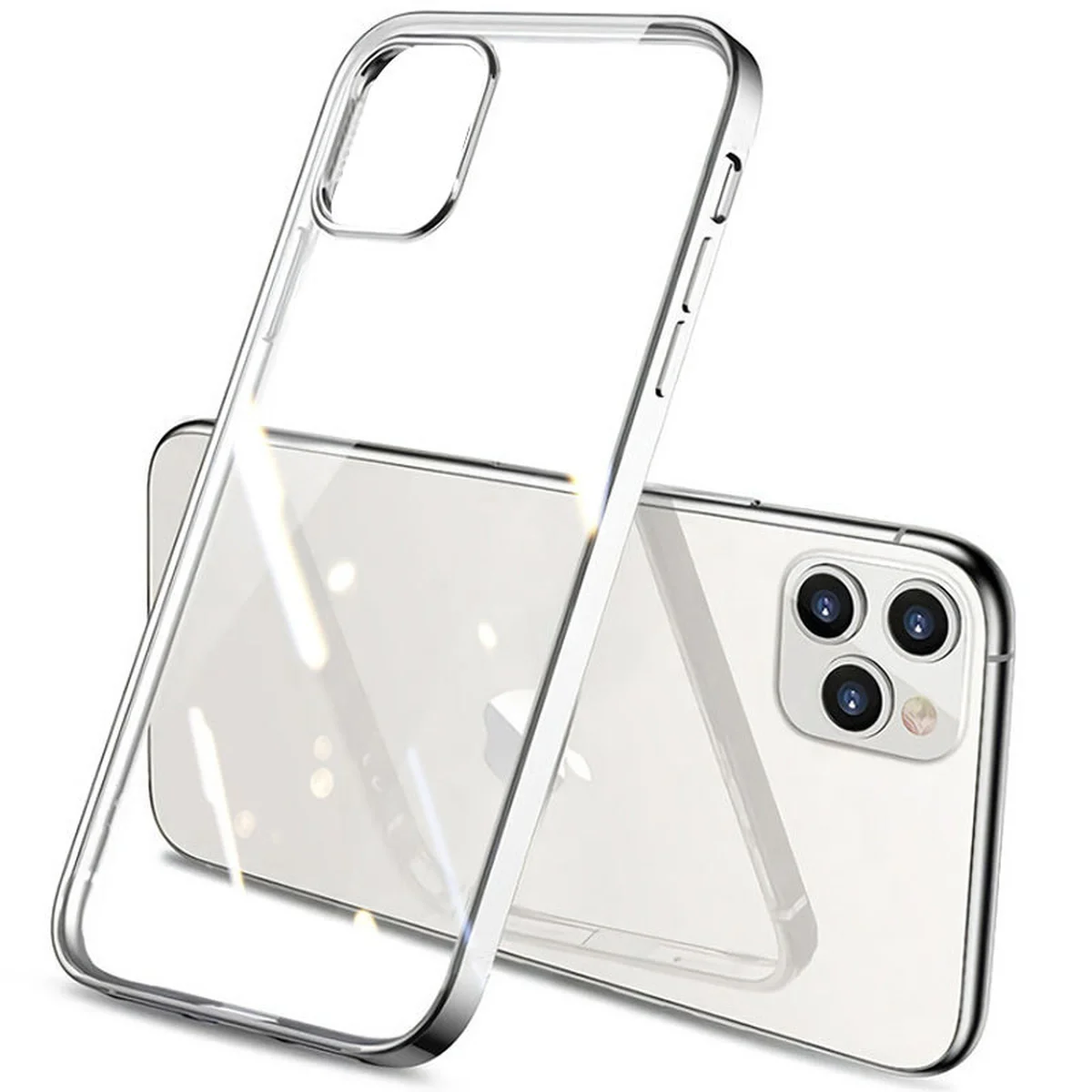 TPU чехол G-Case Shiny Series для Apple iPhone 12 Pro / 12 (6.1") Серебряный