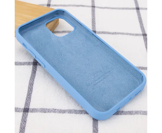 Чехол Silicone Case Full Protective (AA) для Apple iPhone 12 Pro / 12 (6.1") Голубой / Cornflower