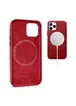 Кожаный чехол Leather Case (AAA) with MagSafe для Apple iPhone 12 Pro / 12 (6.1") Red