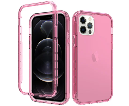 Чехол TPU+PC Full Body с защитой 360 для Apple iPhone 12 Pro / 12 (6.1") Розовый