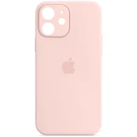 Чехол Silicone Case Full Camera Protective (AA) для Apple iPhone 12 (6.1") Розовый / Chalk Pink