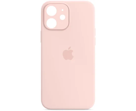 Чехол Silicone Case Full Camera Protective (AA) для Apple iPhone 12 (6.1") Розовый / Chalk Pink
