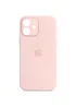 Чехол Silicone Case Full Camera Protective (AA) для Apple iPhone 12 (6.1") Розовый / Chalk Pink