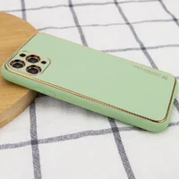 Кожаный чехол Xshield для Apple iPhone 12 Pro (6.1") Зеленый / Pistachio