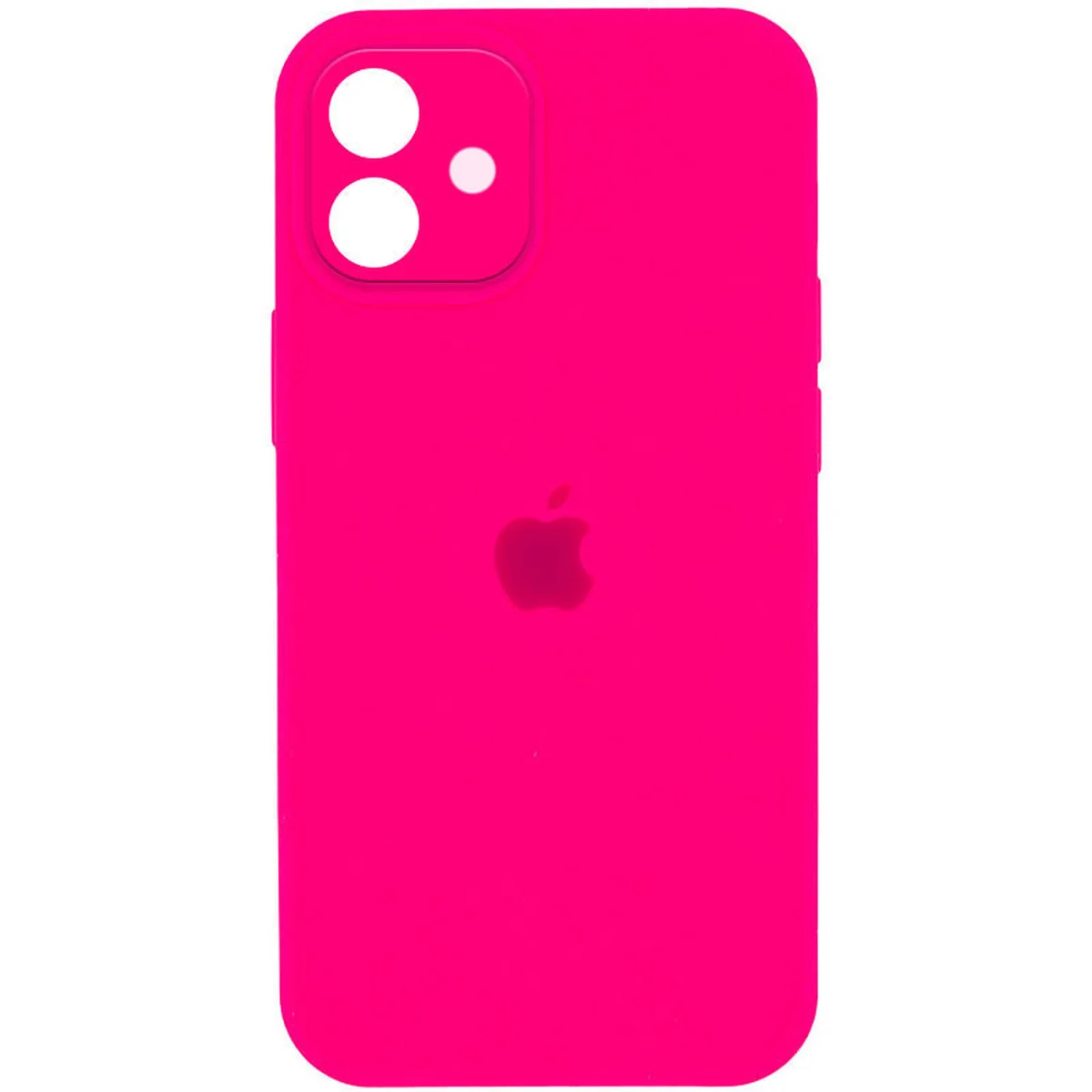 Чохол Silicone Case Full Camera Protective (AA) Apple iPhone 12 (6.1") Рожевий / Barbie pink / PVH