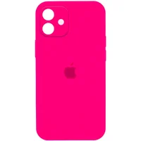 Чохол Silicone Case Full Camera Protective (AA) Apple iPhone 12 (6.1") Рожевий / Barbie pink / PVH