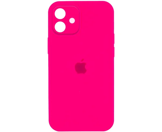Чехол Silicone Case Full Camera Protective (AA) для Apple iPhone 12 (6.1") Розовый / Barbie pink / PVH
