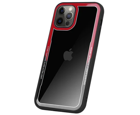 TPU+PC чехол G-Case Shock Crystal для Apple iPhone 12 Pro / 12 (6.1") Черный / Красный