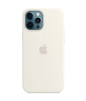 Чехол Silicone case (AAA) full with Magsafe and Animation для Apple iPhone 12 Pro / 12 (6.1") Белый / White
