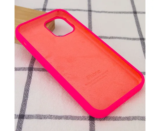 Чохол Silicone Case Full Protective (AA) для Apple iPhone 12 Pro / 12 (6.1 ") Рожевий / Barbie pink