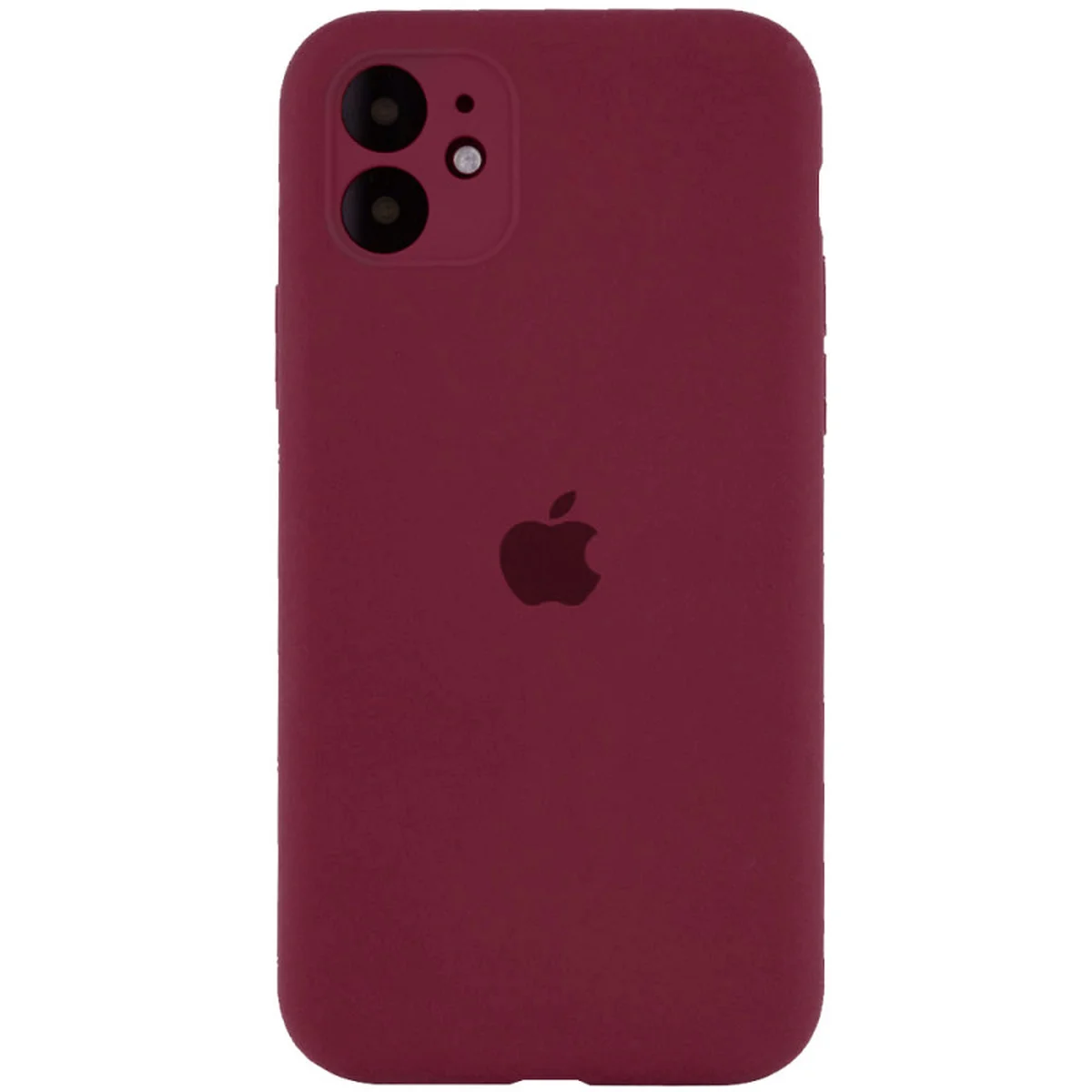 Чехол Silicone Case Full Camera Protective (AA) для Apple iPhone 12 (6.1") Бордовый / Plum / PVH