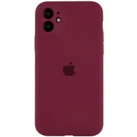 Чехол Silicone Case Full Camera Protective (AA) для Apple iPhone 12 (6.1") Бордовый / Plum / PVH