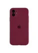Чехол Silicone Case Full Camera Protective (AA) для Apple iPhone 12 (6.1") Бордовый / Plum / PVH
