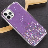 TPU чехол Star Glitter для Apple iPhone 12 Pro / 12 (6.1") Прозрачный / Сиреневый