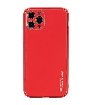 Кожаный чехол Xshield для Apple iPhone 12 Pro (6.1") Красный / Red