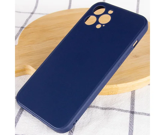 TPU+Glass чехол GLOSSY Logo Full camera для Apple iPhone 12 (6.1") Синий