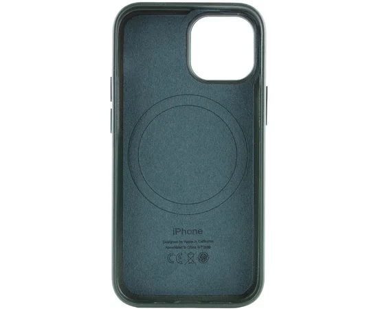 Кожаный чехол Leather Case (AAA) with MagSafe для Apple iPhone 12 Pro / 12 (6.1") Forest Green
