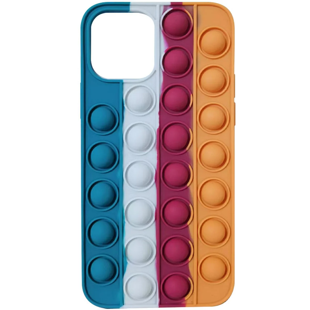 Силіконовий 3D чохол-антистрес Pop it Bubble для Apple iPhone 12 Pro / 12 (6.1 ") Cosmos blue / Orange