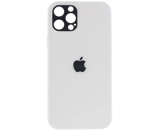 TPU+Glass чехол GLOSSY Logo Full camera для Apple iPhone 12 (6.1") Белый
