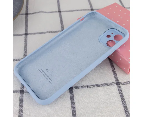 Чехол Silicone Case Full Camera Protective (AA) для Apple iPhone 12 (6.1") Голубой / Lilac Blue / PVH
