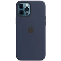 Чохол Silicone case (AAA) full with Magsafe для Apple iPhone 12 Pro / 12 (6.1 ") Синій / Deep navy