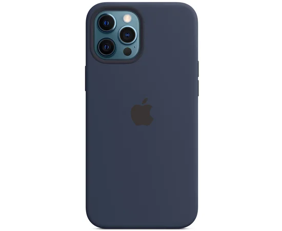 Чехол Silicone case (AAA) full with Magsafe для Apple iPhone 12 Pro / 12 (6.1") Синий / Deep navy