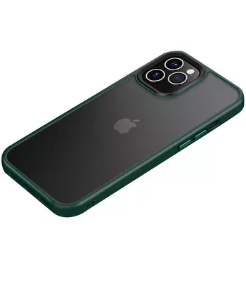 TPU + PC чохол Metal Buttons для Apple iPhone 12 Pro / 12 (6.1 ") Темно-зелений