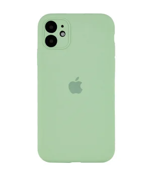 Чехол Silicone Case Full Camera Protective (AA) для Apple iPhone 12 (6.1") Зеленый / Pistachio