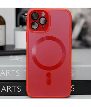 Чохол TPU+Glass Sapphire Midnight with MagSafe для Apple iPhone 12 Pro (6.1") Червоний / Red
