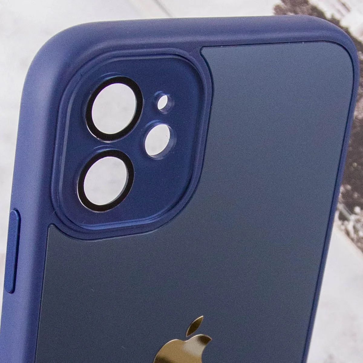 Чехол TPU+Glass Sapphire Midnight для Apple iPhone 12 (6.1") Синий / Deep navy